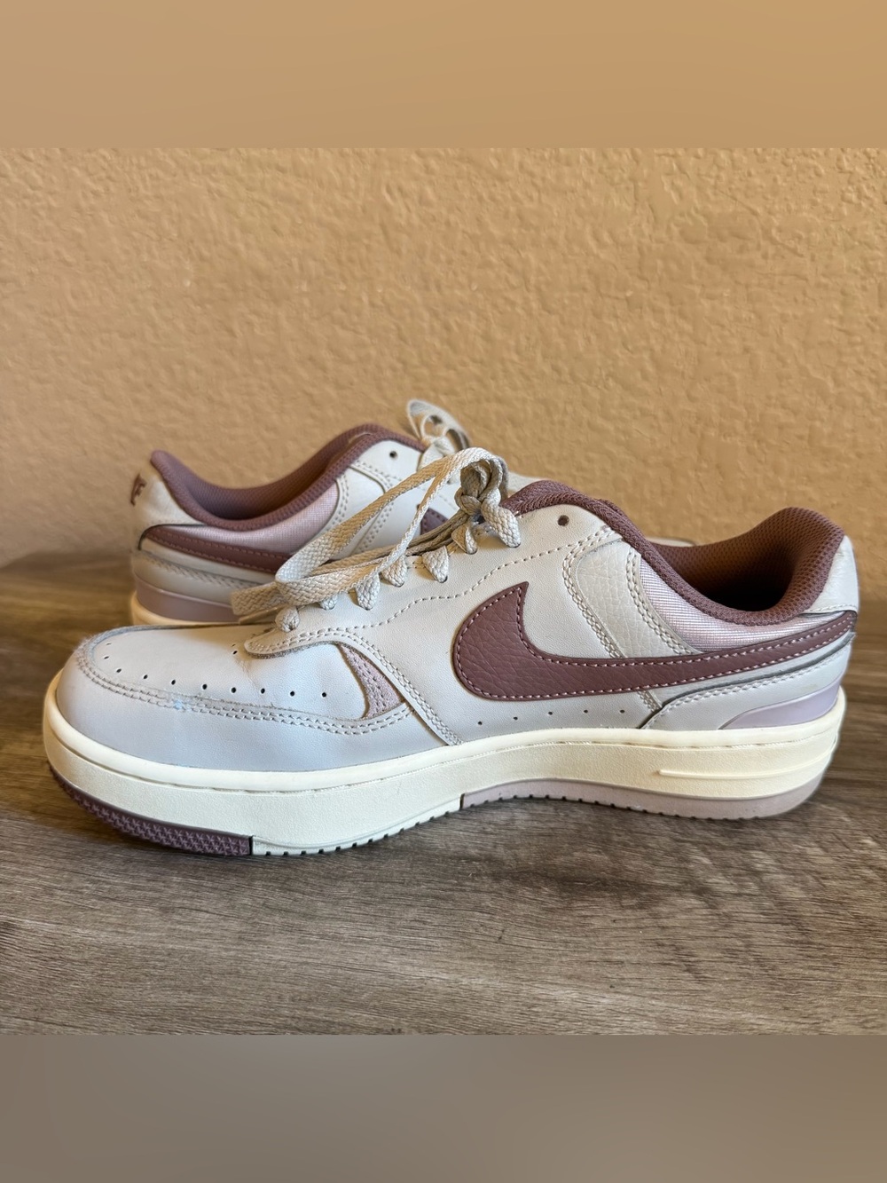 Nike Women's Gamma Force sneakers in light bone and smokey mauve colorway - Picture 7 of 11